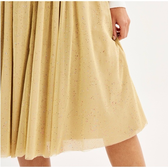NWT Draper James Tulle Midi Skirt Gold Sparkle Size XXL - Picture 3 of 5